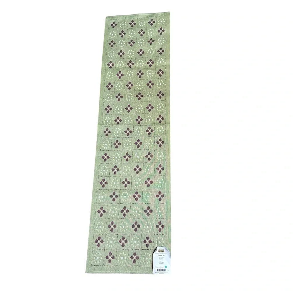 Ekelund Towel 100% Cotton Victoria -04 Ann Hjers Green & Brown Table Runner